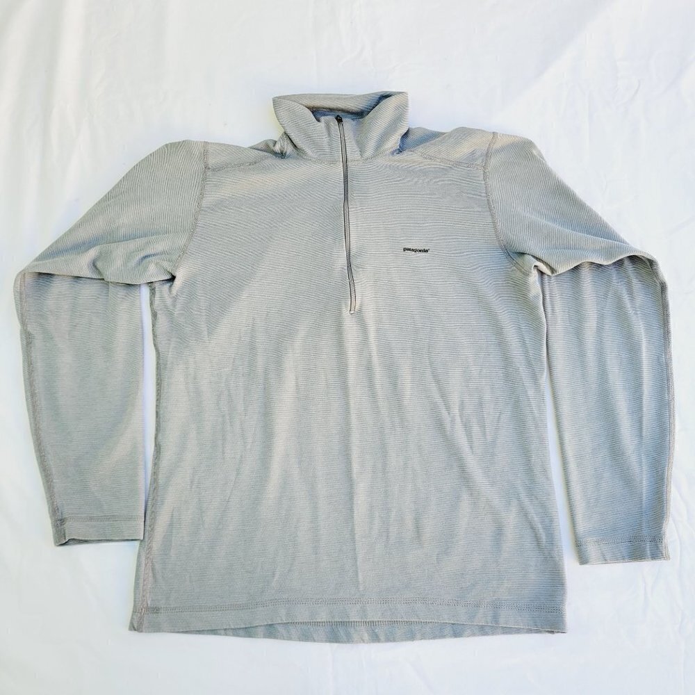 Patagonia Men's Gray Capilene Zip-Neck Long-sleeve Baselayer - Small